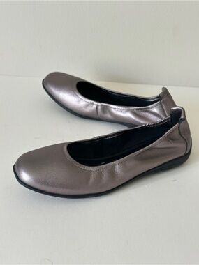 NEW Joseph Seibel Fenja 01 Metallic Pewter Women's Ballet Flats, Sz 7.5-8 (38)